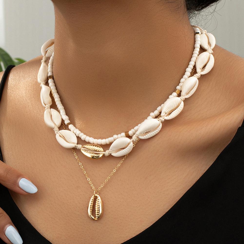 Men Accessories Neck Chain - Boho Acryl Shell Choker Met Stenen