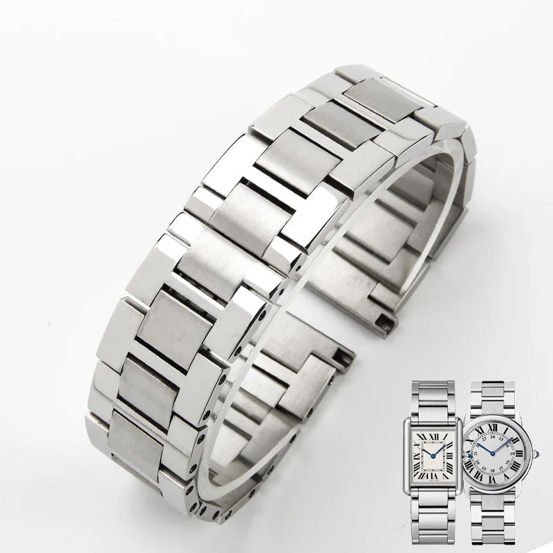 Men'S Accessories London - Roestvrijstalen Horlogebandje Voor Cartier Tank Heren