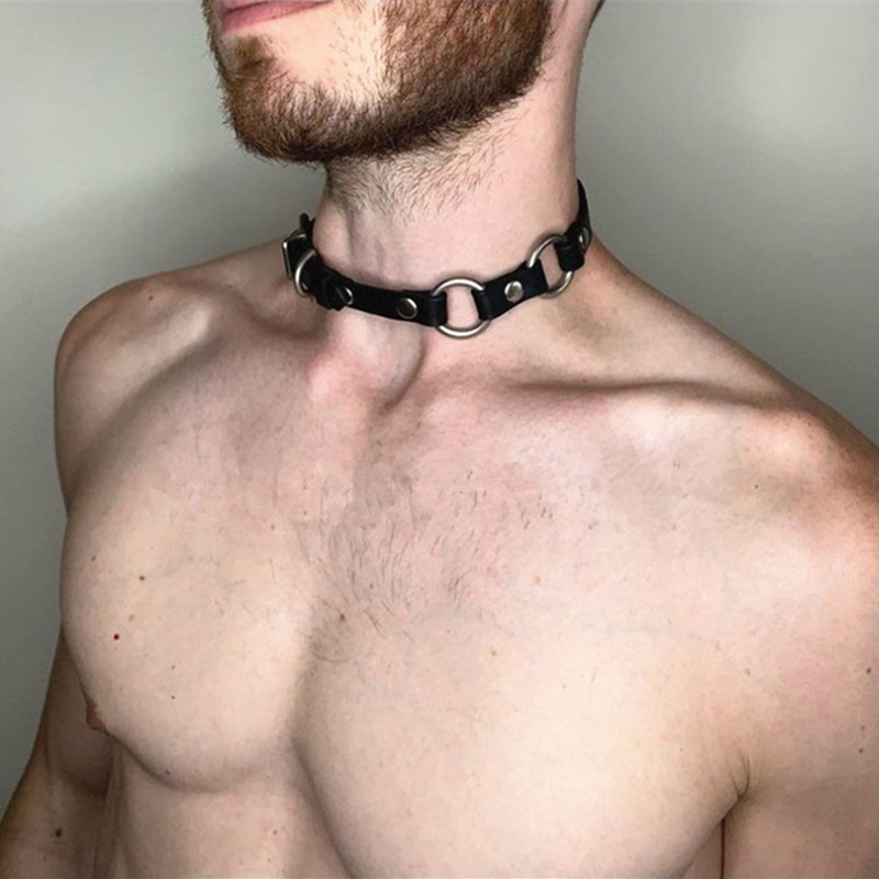 Men Accessories Neck Chain - Stijlvolle choker van synthetisch leer voor