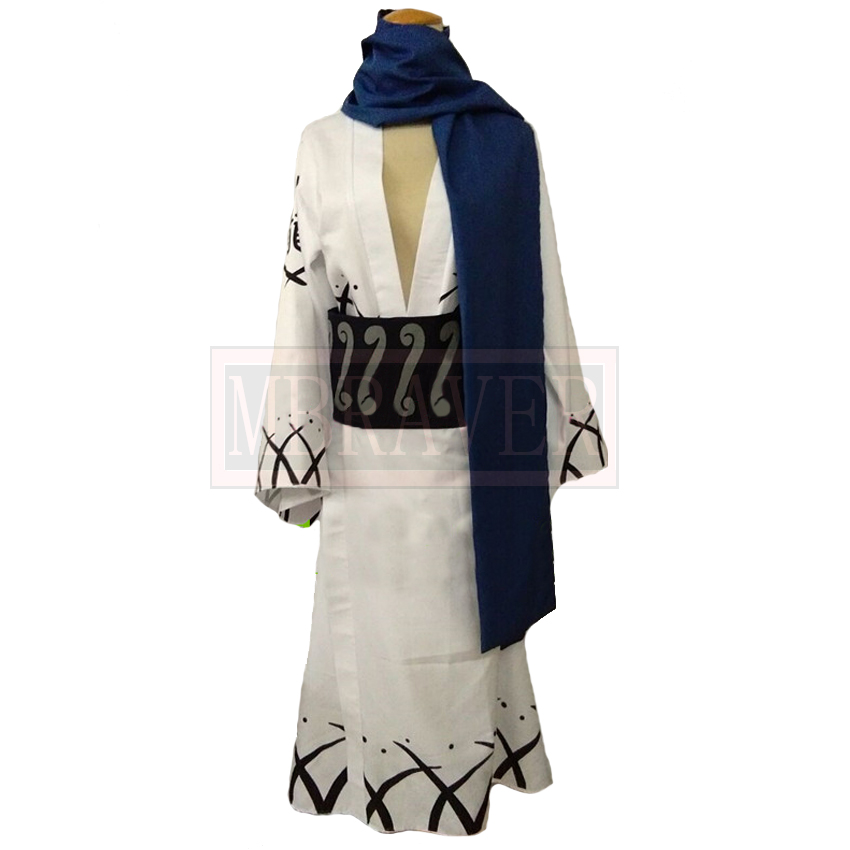 Men'S Kimono Accessories - Samurai Ryuma blauw witte kimono cosplay