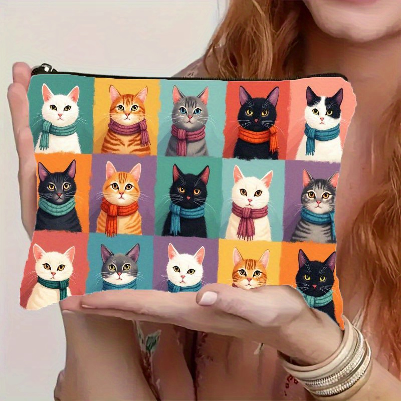 Travel Organizer Men - Leuke make-uptas met kattenprint, opvouwbare cosmetische