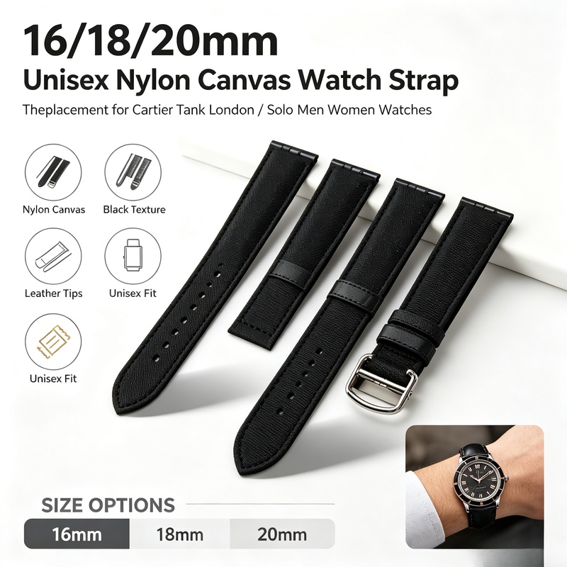 Men'S Accessories London - 16/18/20mm Unisex Zachte Nylon Canvas Horlogeband